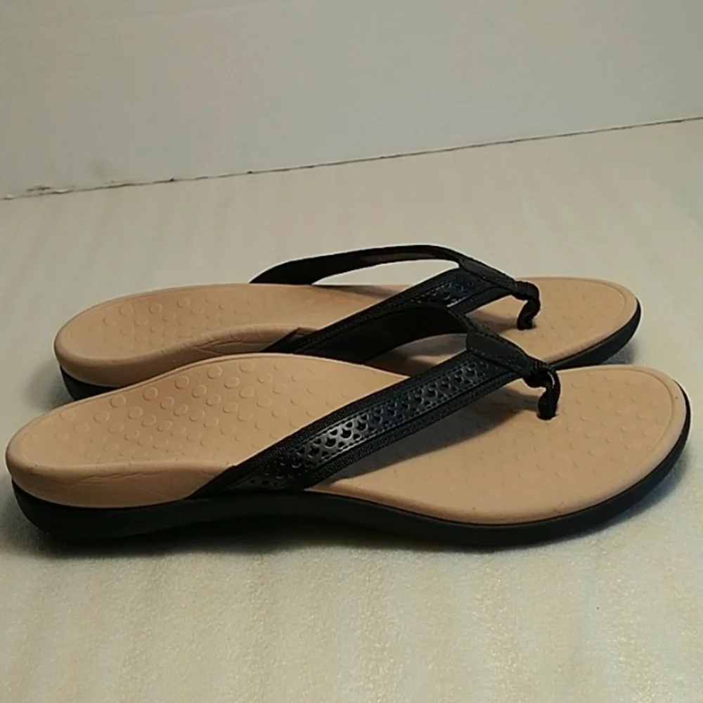 Vionic Black and Tan Women's Sandals - Picture 1 of 9